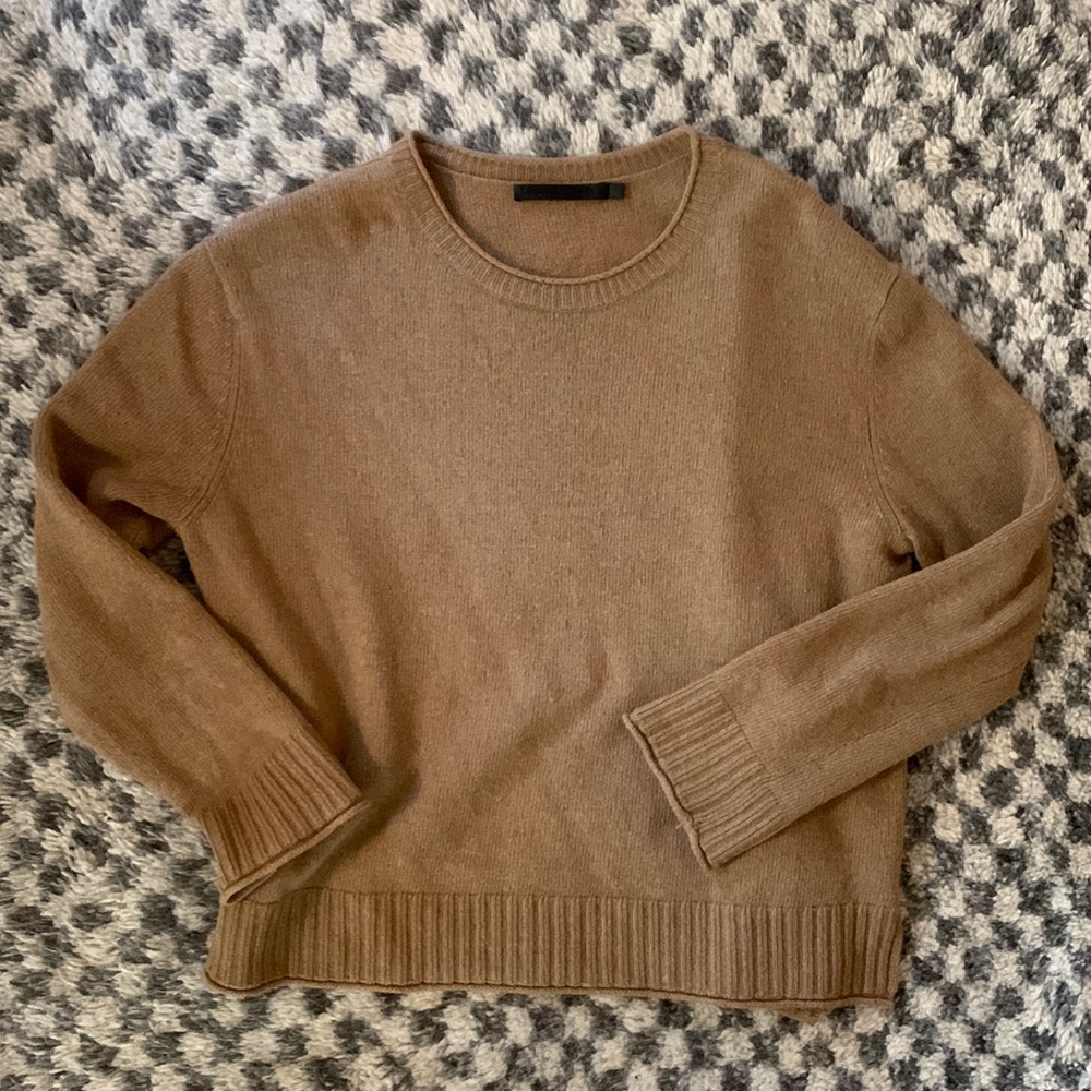 Jenni Kayne Everyday Sweater in dark camel, size small